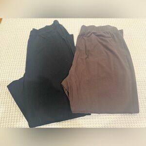 Woman Within Black and Brown Leggings Two for Price of One- Plus Size 1X 22/24